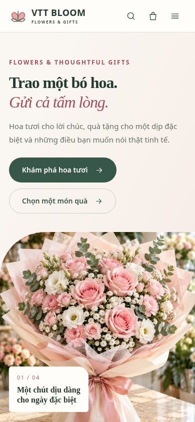 Ảnh chụp giao diện Hoa & Quà tặng