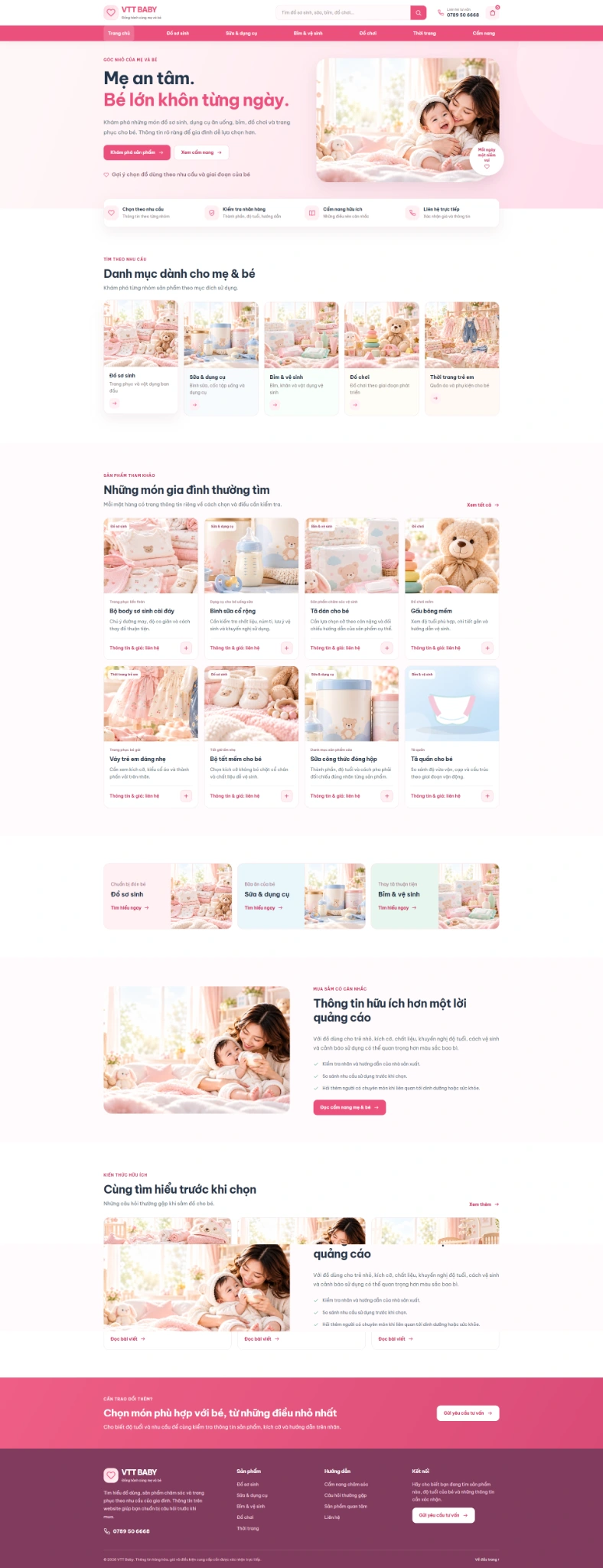 Ảnh chụp giao diện Mẹ & Bé